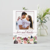 Bloeiende vijgen | Moody rustieke elegante bloemfo Bedankkaart (Staand voorkant)