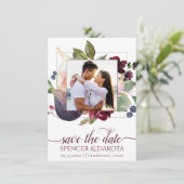 Bloeiende vijgen | Moody rustieke elegante bloemfo Save The Date (Staand voorkant)