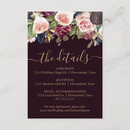 Bloeiende vijgen | Moody rustieke fruitbloesem Det Informatiekaartje (Voorkant)