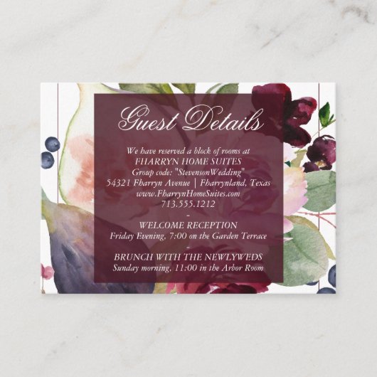 Bloeiende vijgen | Moody rustieke fruitbloesem Det Informatiekaartje (Voorkant)