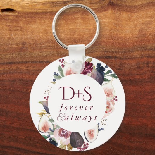 Bloeiende vijgen | Moody rustieke fruitbloesem op Sleutelhanger (Voorkant)