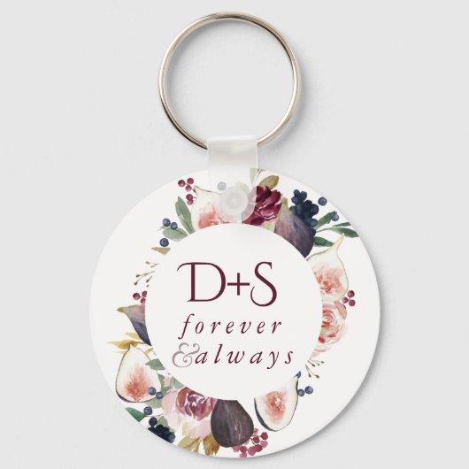 Bloeiende vijgen | Moody rustieke fruitbloesem op Sleutelhanger (Achterkant)