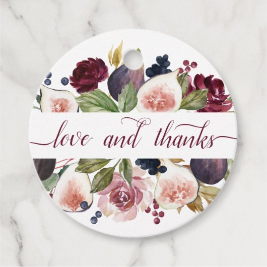 Bloeiende vijgen | Moody Rustieke Liefde en Bedank Bedankjes Labels (Voorkant)