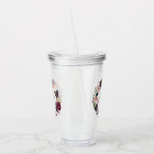 Bloeiende vijgen | Moody rustieke Monogram krans Acryl Drinkbeker (Links)