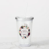Bloeiende vijgen | Moody rustieke Monogram krans Acryl Drinkbeker (Achterkant)