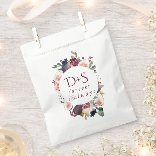 Bloeiende vijgen | Moody rustieke Monogram krans Bedankzakje (Geknipt)