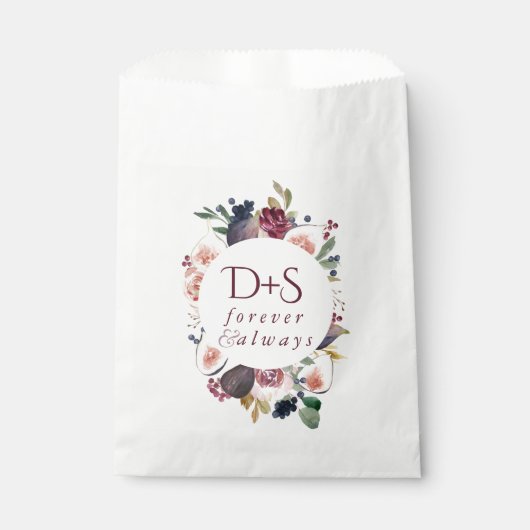 Bloeiende vijgen | Moody rustieke Monogram krans Bedankzakje (Voorkant)