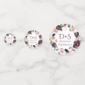 Bloeiende vijgen | Moody rustieke Monogram krans Confetti (Voorkanten)