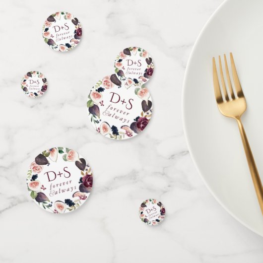 Bloeiende vijgen | Moody rustieke Monogram krans Confetti (Groep)