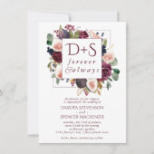 Bloeiende vijgen | Moody rustieke Monogram krans Kaart (Voorkant)