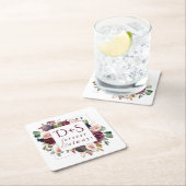 Bloeiende vijgen | Moody rustieke Monogram krans Kartonnen Onderzetters (Insitu)