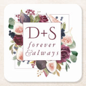 Bloeiende vijgen | Moody rustieke Monogram krans Kartonnen Onderzetters (Voorkant)