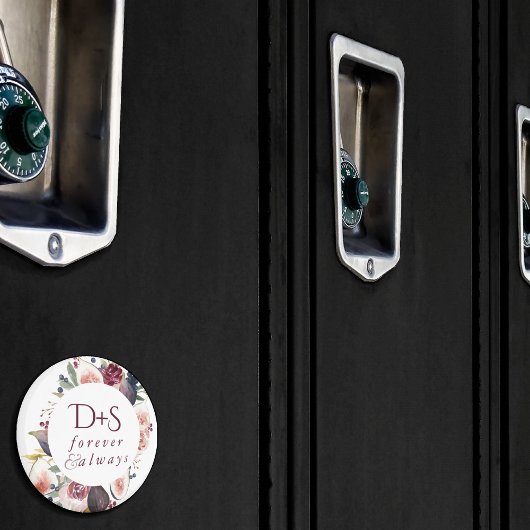 Bloeiende vijgen | Moody rustieke Monogram krans Magneet