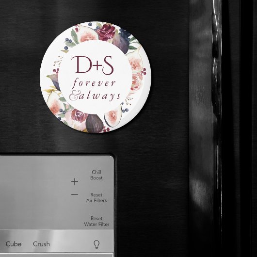 Bloeiende vijgen | Moody rustieke Monogram krans Magneet