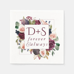 Bloeiende vijgen   Moody rustieke Monogram krans Servet