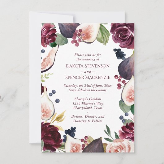 Bloeiende vijgen | Moody Wijnkrans Lijst Kaart (Voorkant)