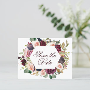 Bloeiende vijgen   Rustic Fruit Blossom Save the D Aankondigingskaart