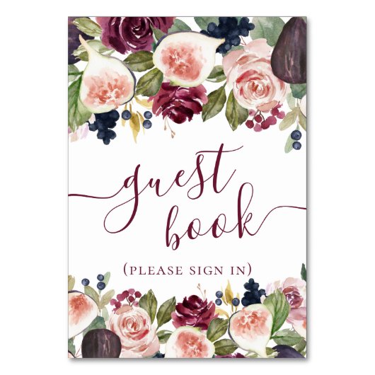 Bloeiende vijgen | Rustieke Elegante Waterverf Blo Kaart (Achterkant)