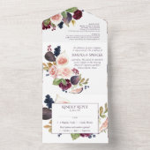 Bloeiende vijgen | Rustieke fruit bloesems maaltij All In One Uitnodiging (Binnen)