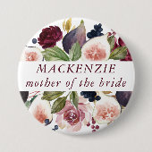 Bloeiende vijgen | Rustieke Fruit Blossoms Bruidsf Ronde Button 7,6 Cm (Voorkant)