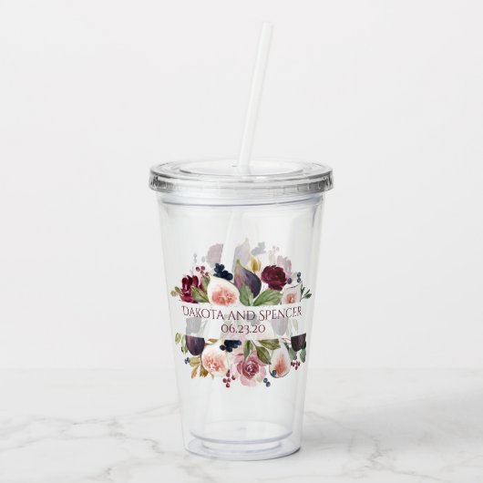 Bloeiende vijgen | Rustieke fruitbloesem Keepsake Acryl Drinkbeker (Achterkant)