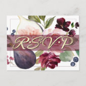 Bloeiende vijgen | Rustieke fruitbloesems RSVP-maa Briefkaart (Voorkant)