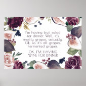 Bloeiende vijgen | Wijnliefhebber Grappige druif f Poster (Voorkant)