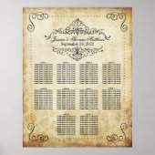  bloeiende vintage bruiloft zitgrafiek poster (Voorkant)