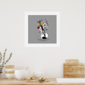 Bloeiende Viool – Minimale Bloemige Muziek Poster (Keuken)