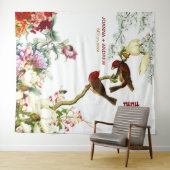 Bloeiende Vogels & Bloemen Chinese Trouw © Wandkleed (In Situ (horizontaal))