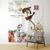 Bloeiende Vogels & Bloemen Chinese Trouwfoto © Wandkleed (In situ)