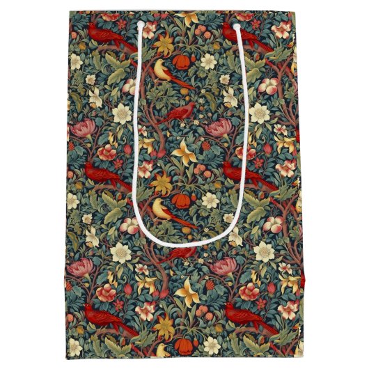 Bloeiende vogels medium cadeauzakje (Achterkant)