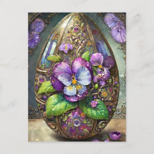 Bloeiende Vogels Voet Viooltjes Wilde Bloemen Paas Briefkaart