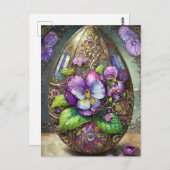 Bloeiende Vogels Voetviooltjes Wildflowers Easter  Briefkaart (Voorkant / Achterkant)