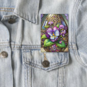 Bloeiende Vogels Voetviooltjes Wildflowers Easter  Button (Insitu)