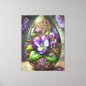 Bloeiende Vogels Voetviooltjes Wildflowers Easter Canvas Afdruk (Voorkant)
