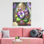 Bloeiende Vogels Voetviooltjes Wildflowers Easter Canvas Afdruk (Insitu (Woonkamer))