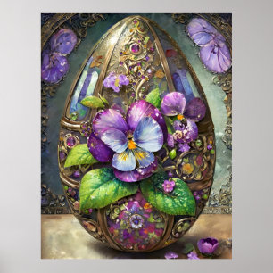 Bloeiende Vogels Voetviooltjes Wildflowers Easter  Poster