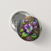 Bloeiende Vogels Voetviooltjes Wildflowers Easter  Ronde Button 3,2 Cm (Voorkant /achterkant)