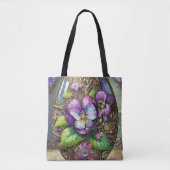 Bloeiende Vogels Voetviooltjes Wildflowers Easter  Tote Bag (Voorkant)