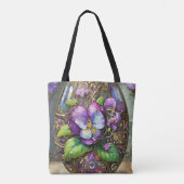 Bloeiende Vogels Voetviooltjes Wildflowers Easter  Tote Bag (Achterkant)