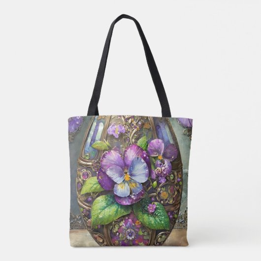 Bloeiende Vogels Voetviooltjes Wildflowers Easter  Tote Bag (Achterkant)