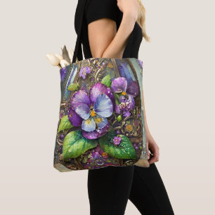 Bloeiende Vogels Voetviooltjes Wildflowers Easter  Tote Bag
