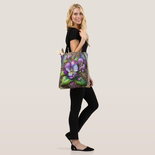 Bloeiende Vogels Voetviooltjes Wildflowers Easter  Tote Bag (Op model)