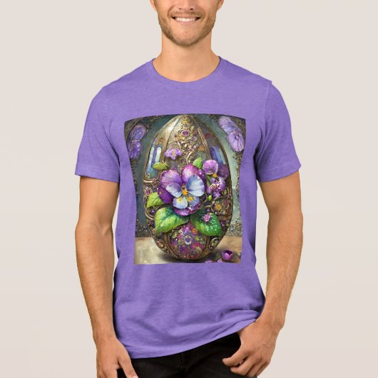 Bloeiende Vogels Voetviooltjes Wildflowers Easter  Tri-Blend Shirt (Voorkant)