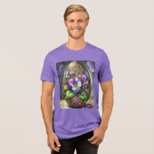 Bloeiende Vogels Voetviooltjes Wildflowers Easter  Tri-Blend Shirt (Voorkant volledig)
