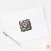 Bloeiende Vogels Voetviooltjes Wildflowers Easter  Vierkante Sticker (Envelop)