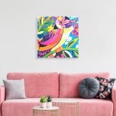 bloeiende vogelzang canvas afdruk (Insitu (Woonkamer))