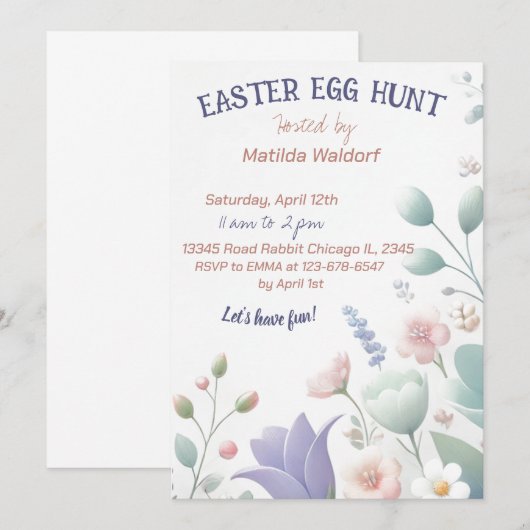 Bloeiende Vreugde: Een Pastel Paasfeest Kaart (Voorkant / Achterkant)