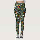 Bloeiende vreugde: lente bloemenpatroon leggings (Voorkant)